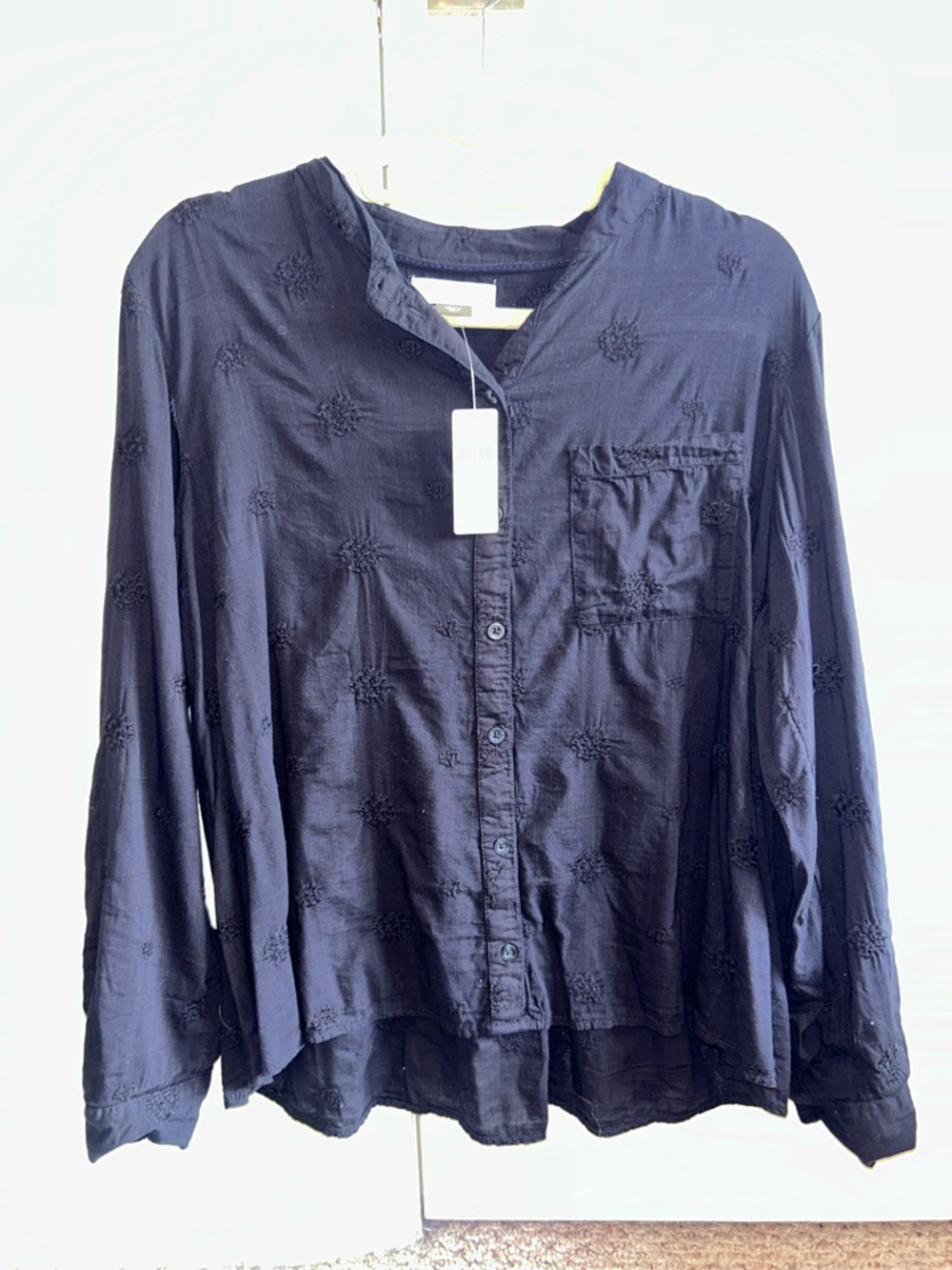 Anthropologie Women’s Button-Down Shirt with Embroidered Detail Throughout